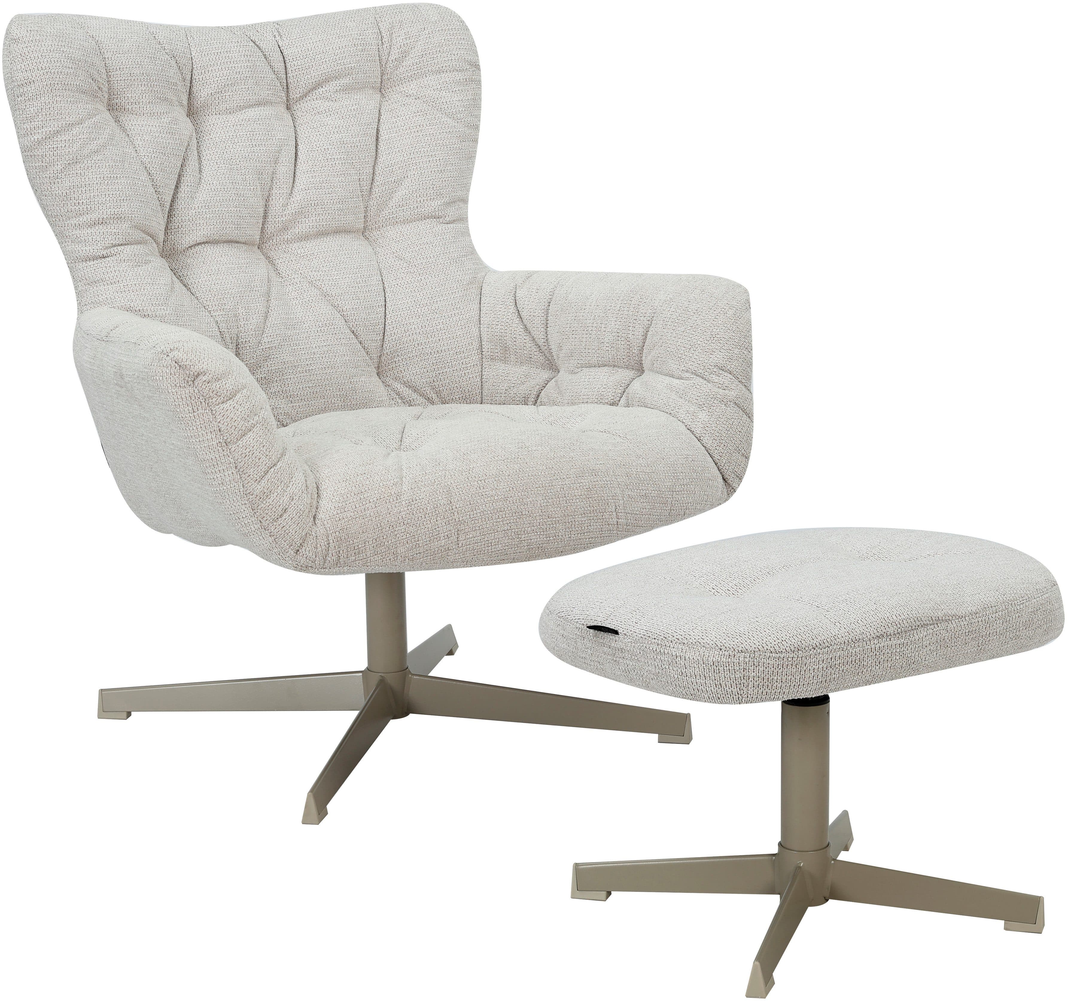 Home affaire VERGAS Ohrensessel mit Hocker | Beige