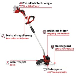 Einhell Akku-Rasentrimmer GP-CT 36/35 Li BL-Solo | Rot