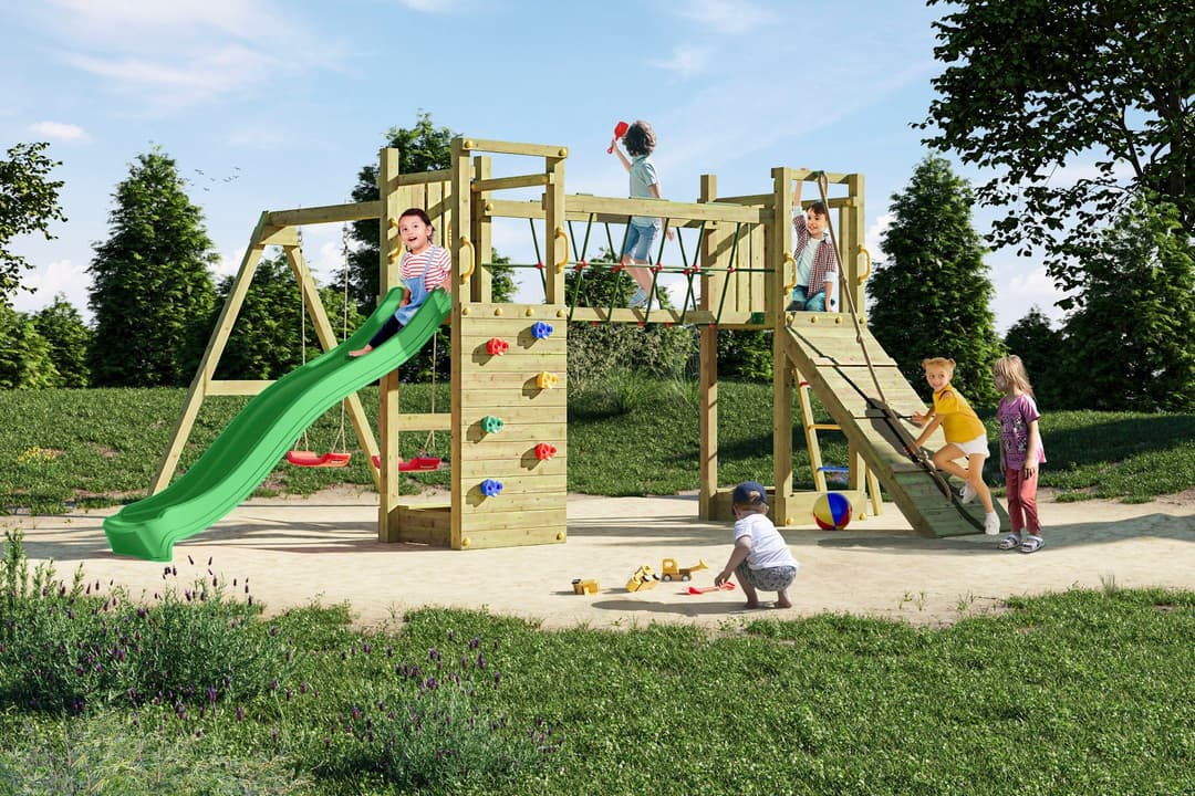 FUNGOO Spielturm Maxi Funny Exposure | Holztöne