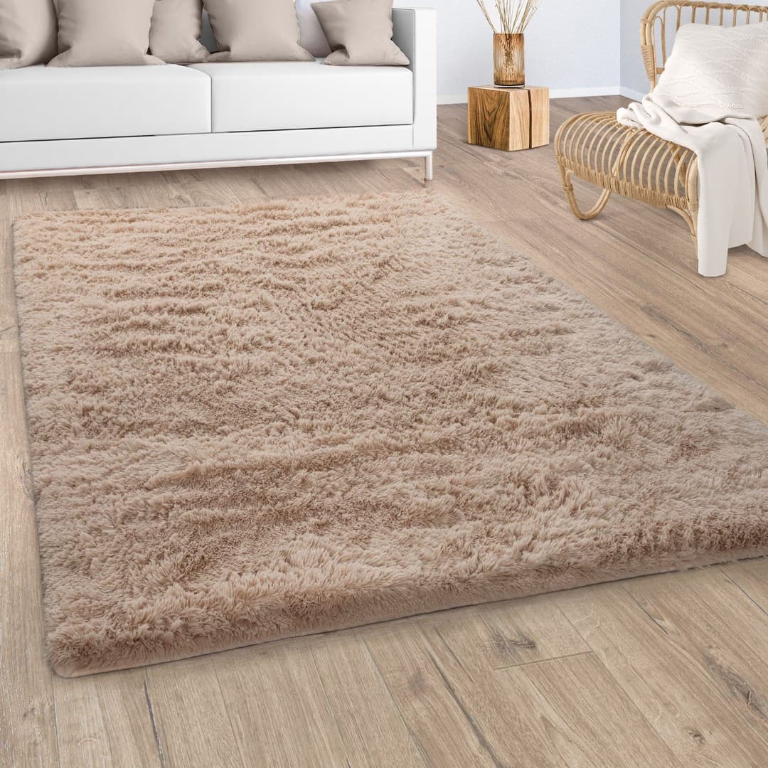 Paco Home Hochflor-Teppich Silky 591 | Beige