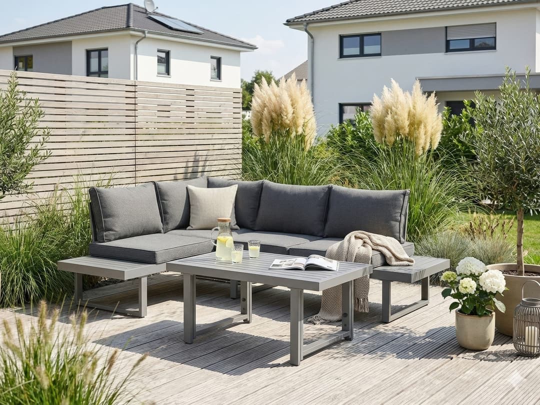 KONIFERA Gartenlounge-Set Hamburg | Grau