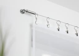 LICHTBLICK ORIGINAL Gardinenstange Seilhaken mit Klammer | Silber