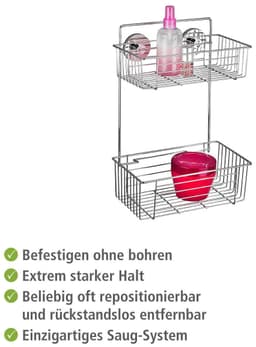 Wenko Duschablage Bari, 2 Etagen | Silber