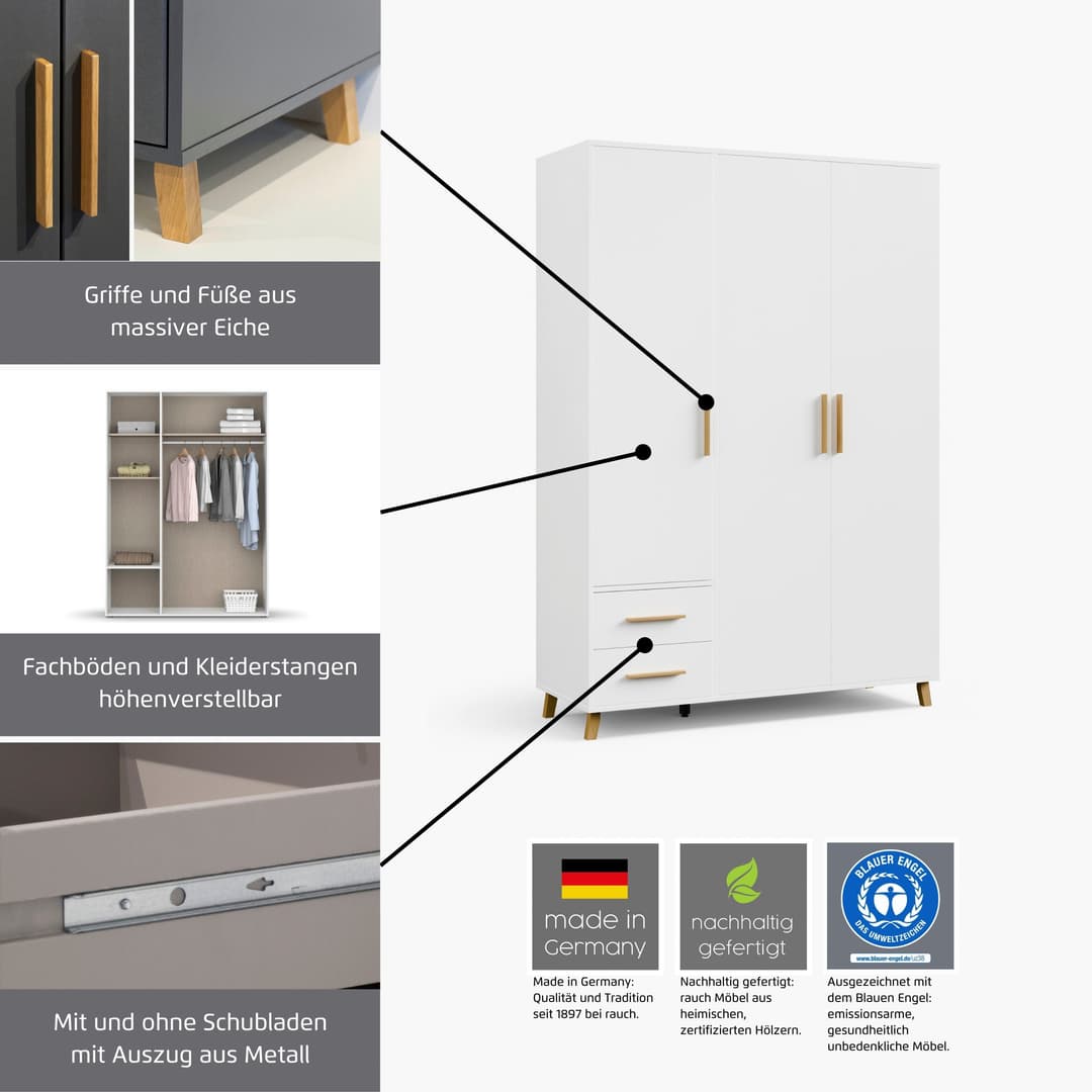 rauch Drehtürenschrank SHINJO | Weiß