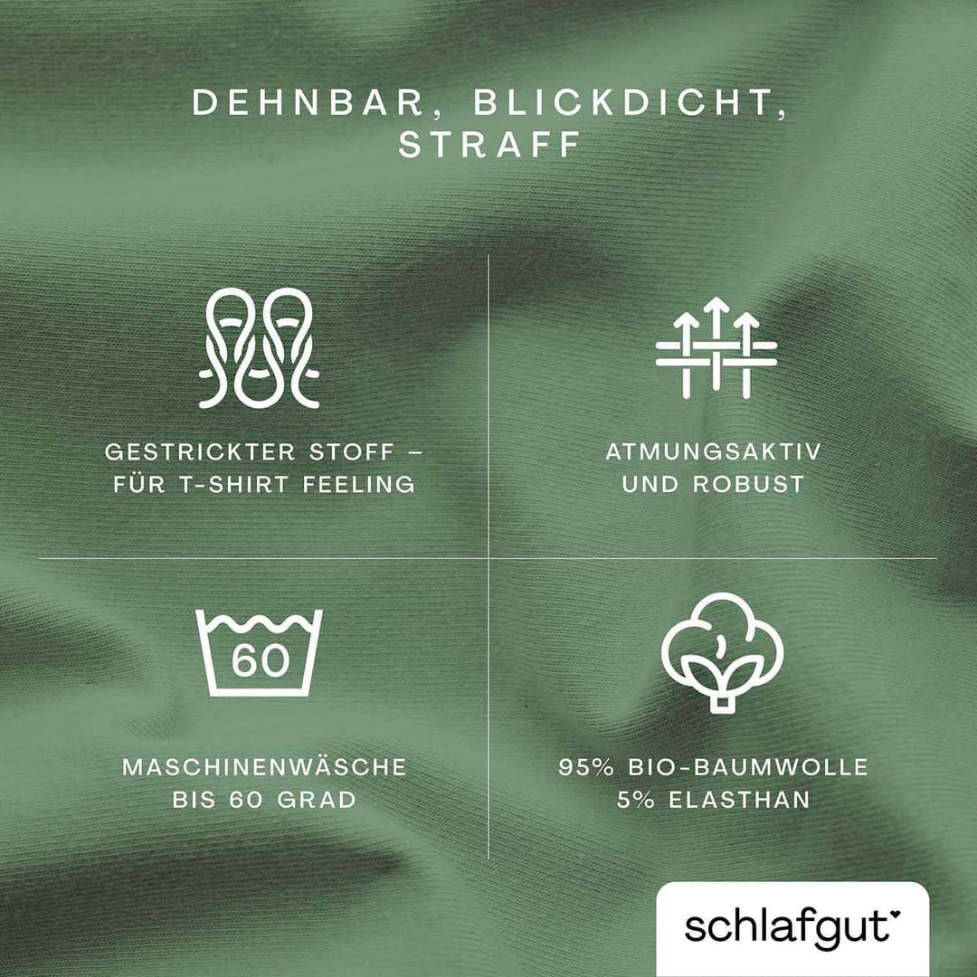 Schlafgut Spannbettlaken PURE Bio-Baumwolle | Grün