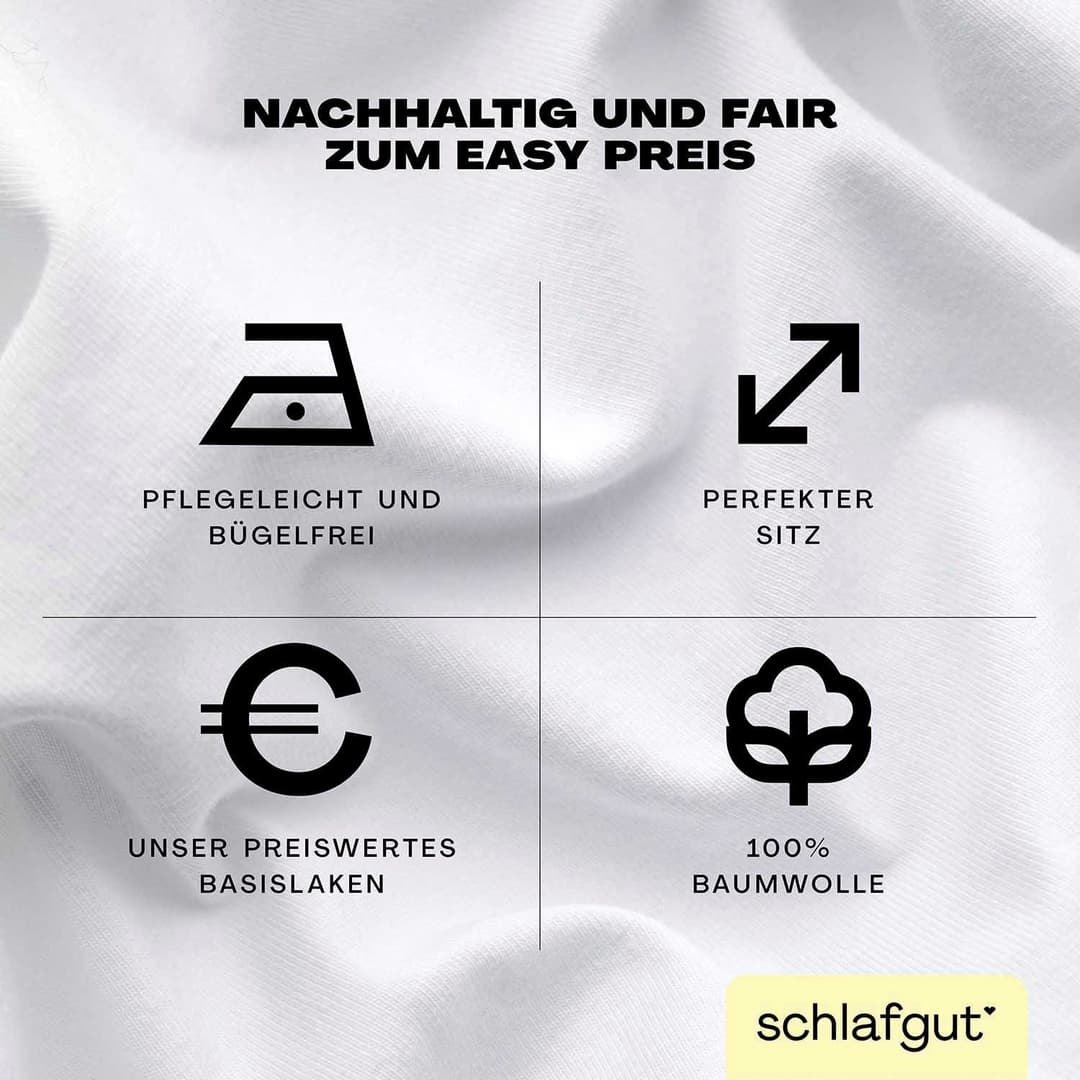 Schlafgut Spannbettlaken EASY JERSEY | Weiß