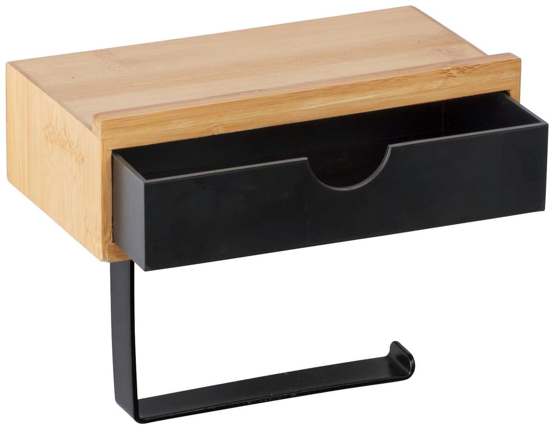 WENKO Toilettenpapierhalter Bambusa | Holztöne