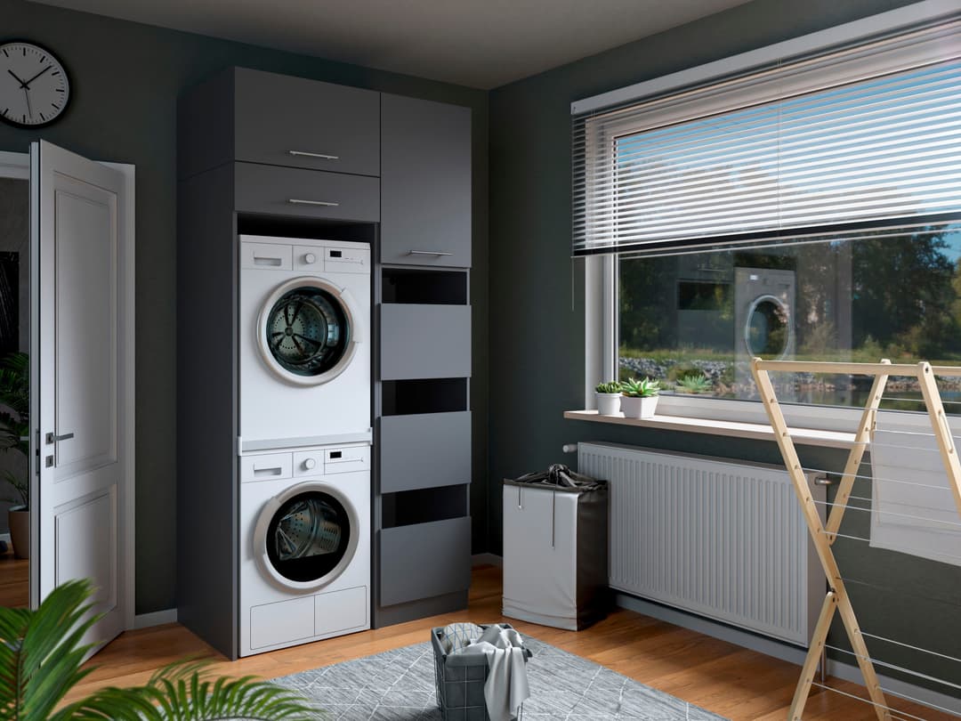 Laundreezy Mehrzweckschrank-Set | Schwarz