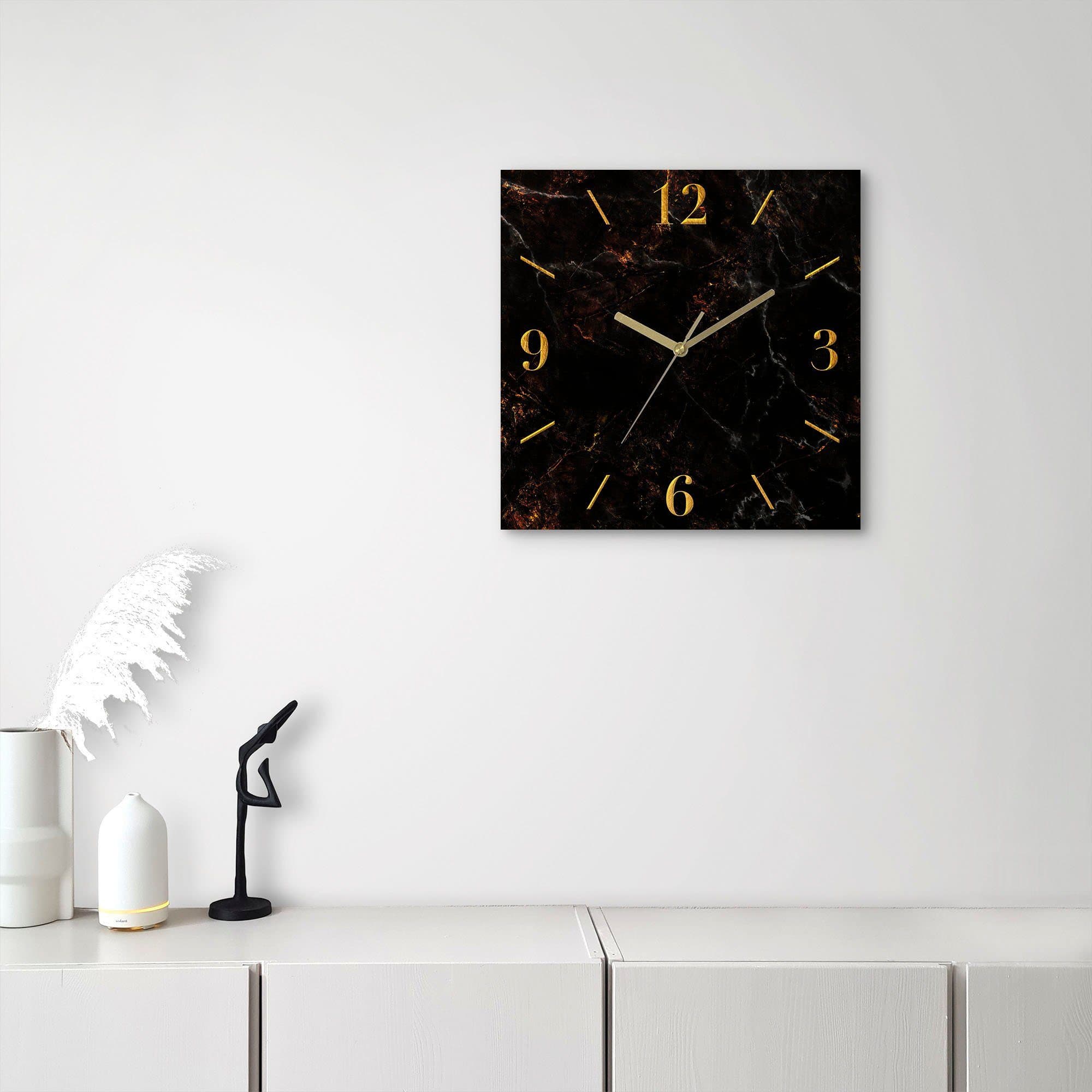 OTTO home Wanduhr Marmor | Schwarz