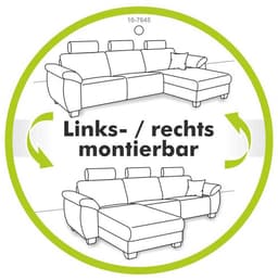 Jockenhöfer Gruppe Ecksofa Orlando | Schwarz