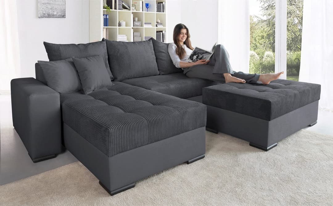 COLLECTION AB Ecksofa Josy L-Form | Grau