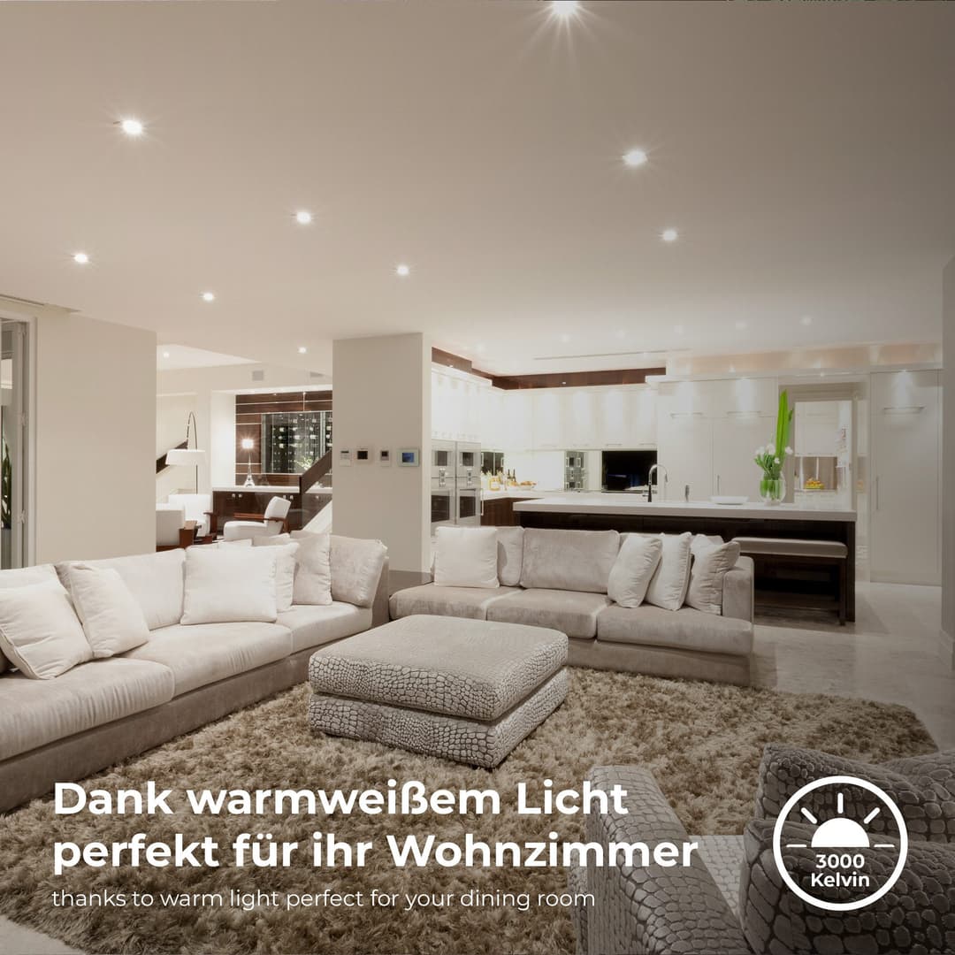 B.K.Licht LED Einbauleuchte 6er Set | Schwarz