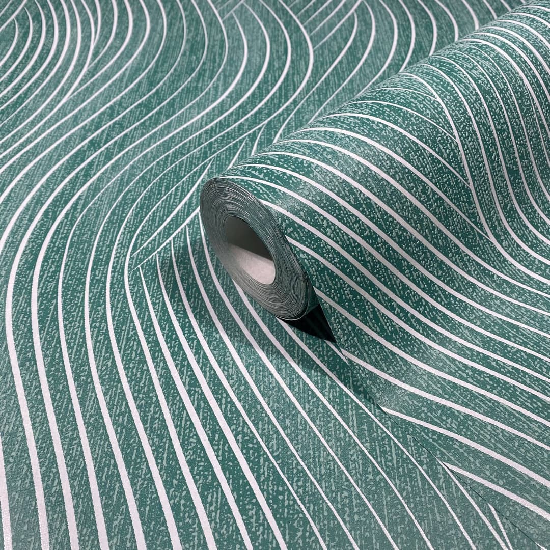 Marburg Vliestapete Wavy Stripes | Grün