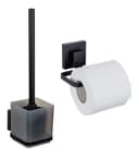 WENKO WC-Garnitur Vacuum-Loc Quadro | Schwarz