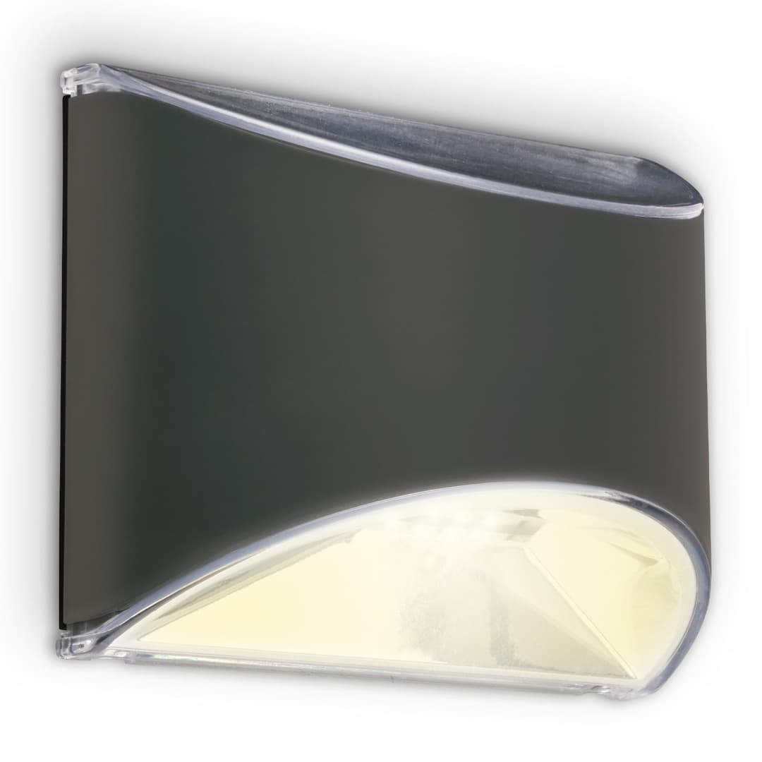 Briloner Leuchten LED Wand-Solarleuchte | Schwarz