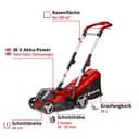 Einhell Akkurasenmäher RASARRO 36/34 | Rot 3