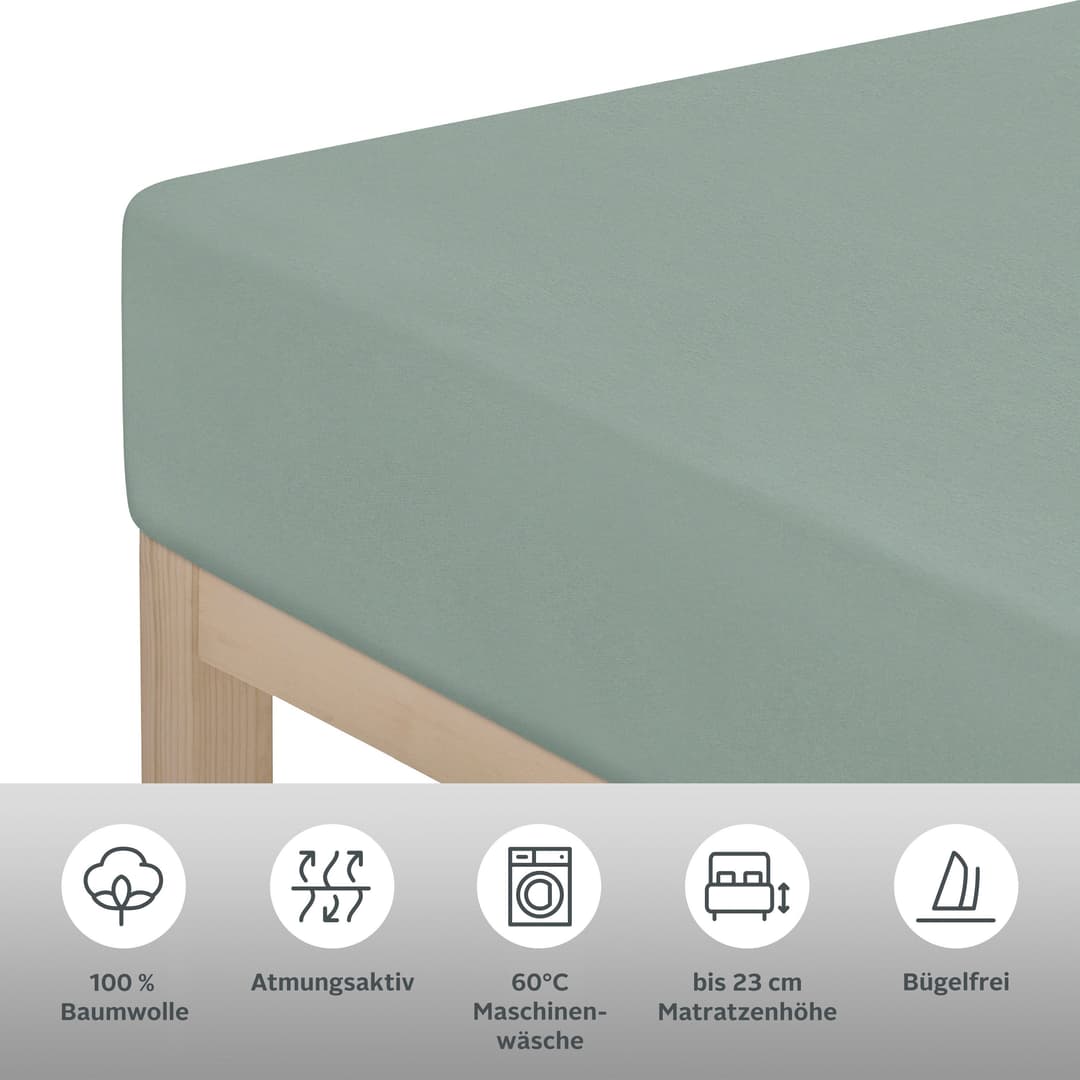 OTTO home Spannbettlaken GRETA Jersey | Grün