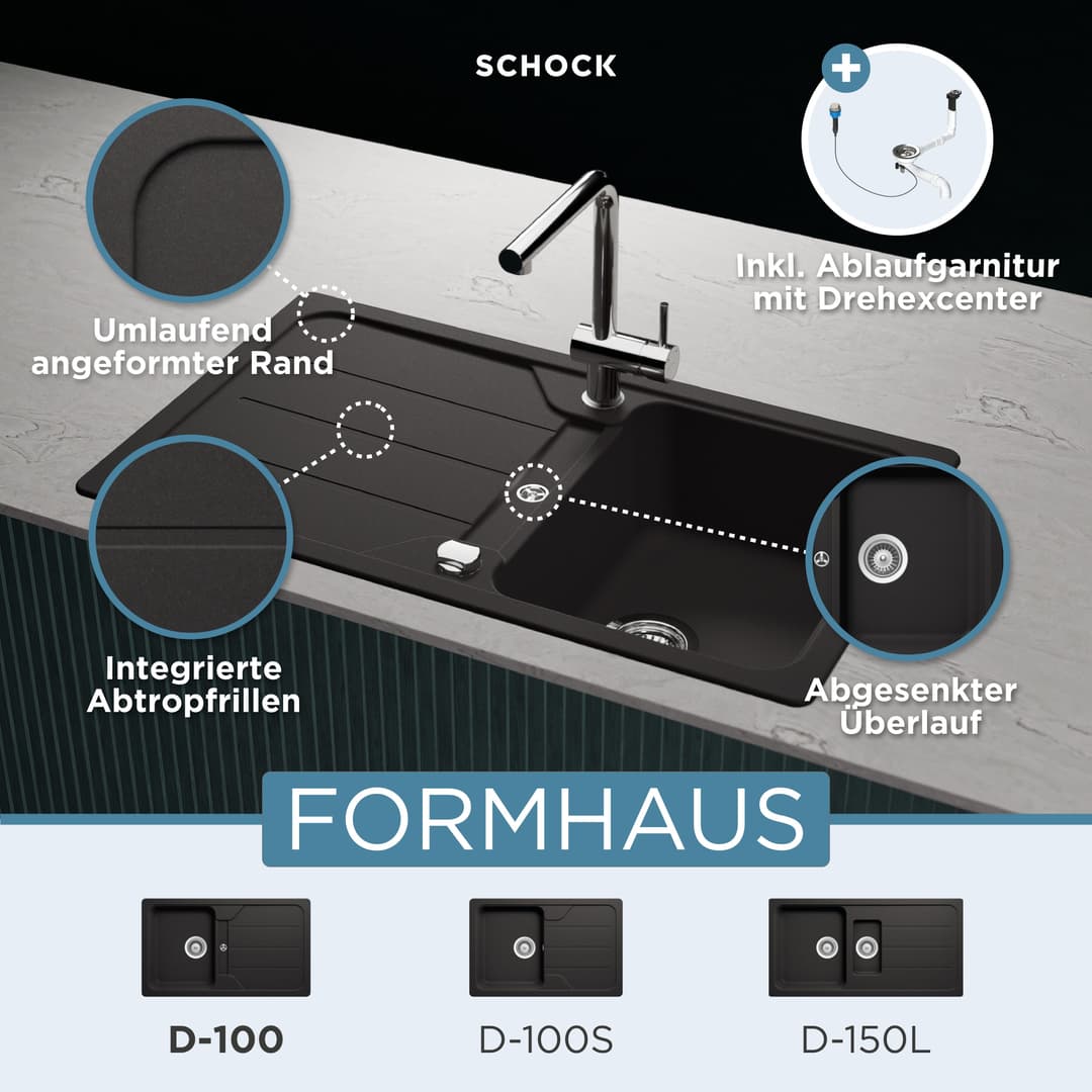 Schock Granitspüle Formhaus | Schwarz