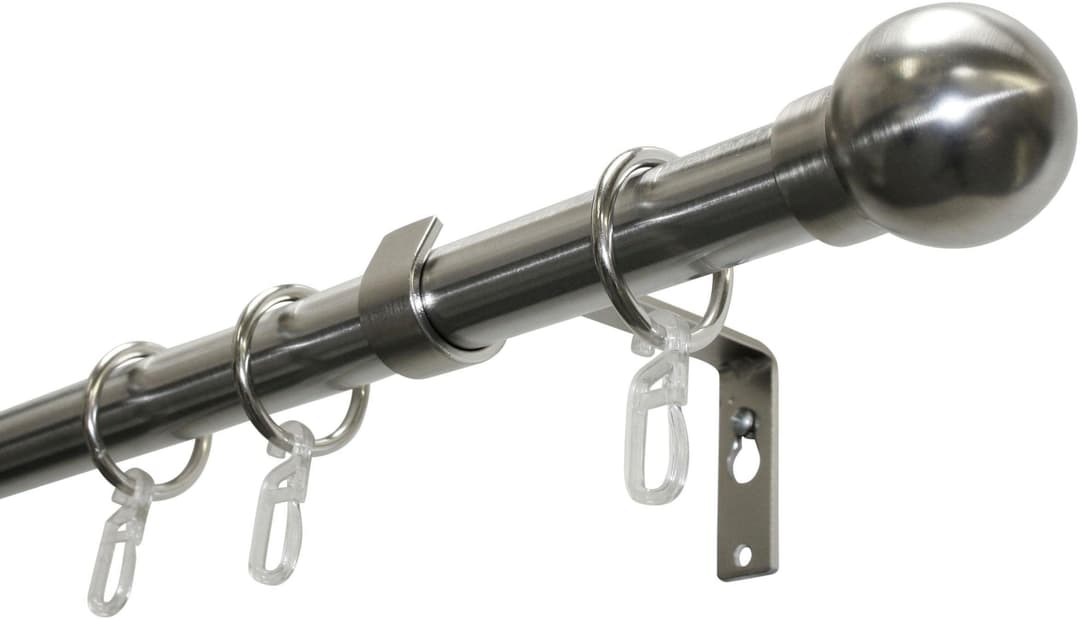 GARDINIA Gardinenstange Set Kugel | Silber