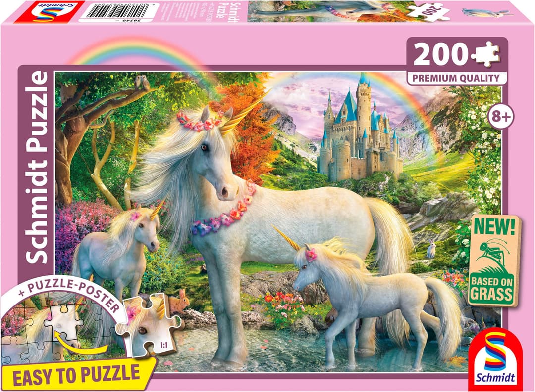 Schmidt Spiele Puzzle Einhornstute mit zwei Fohlen | Mehrfarbig