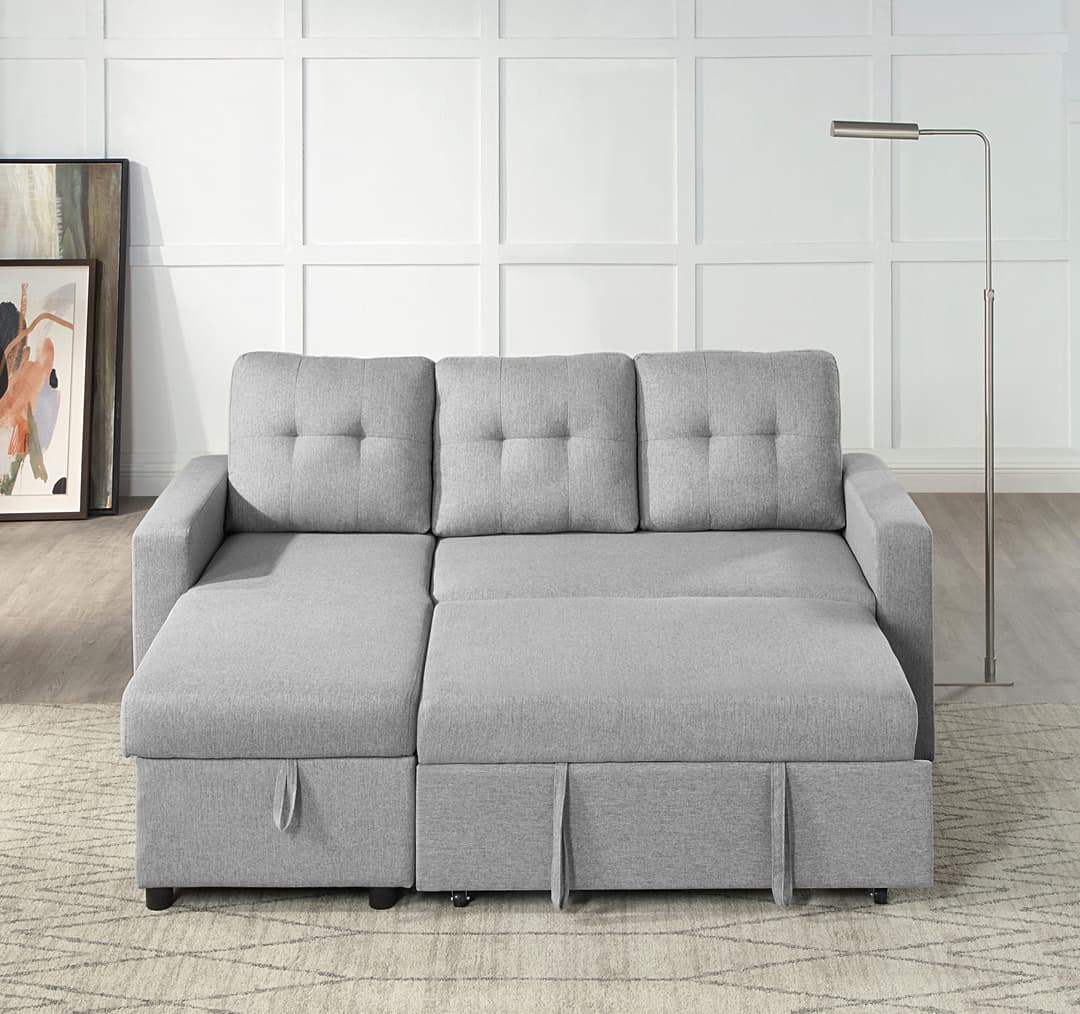 ATLANTIC home collection Ecksofa Gino L-Form | Grau