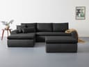 Home affaire Ecksofa Win L-Form | Schwarz