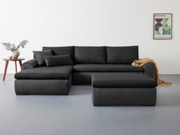 Home affaire Ecksofa Win L-Form | Schwarz