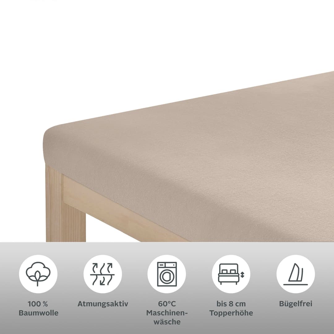 OTTO home Spannbettlaken Topper Basic | Beige