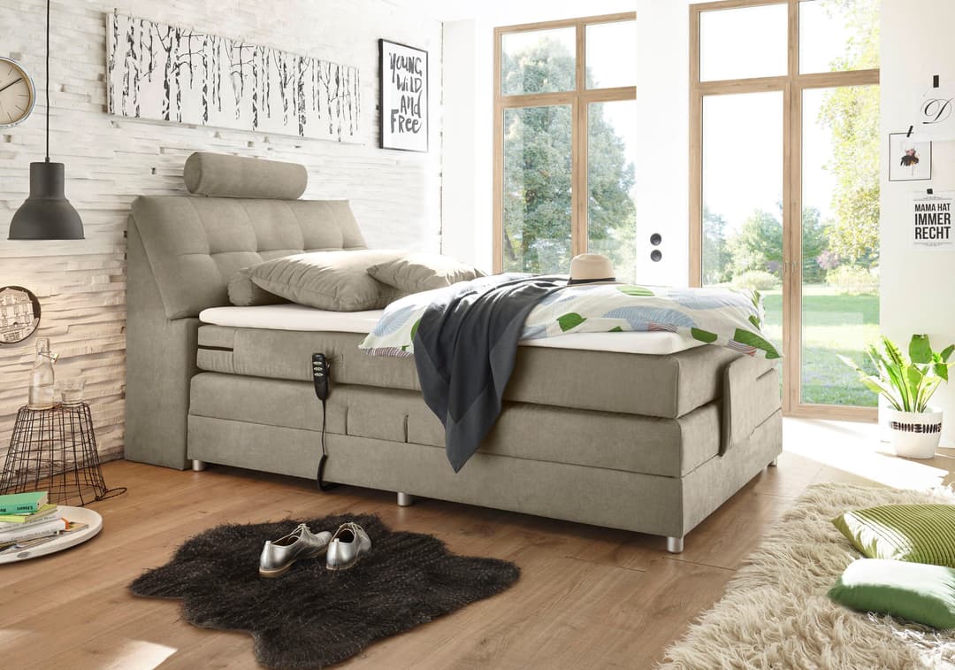 ED EXCITING DESIGN Boxspringbett Palermo | Beige