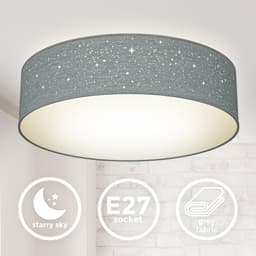 B.K.Licht LED Deckenleuchte | Grau