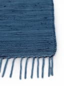 carpetfine Teppich Kelim Chindi uni | Blau 4