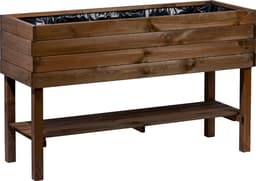 Dobar Hochbeet mit Ablage | Braun
