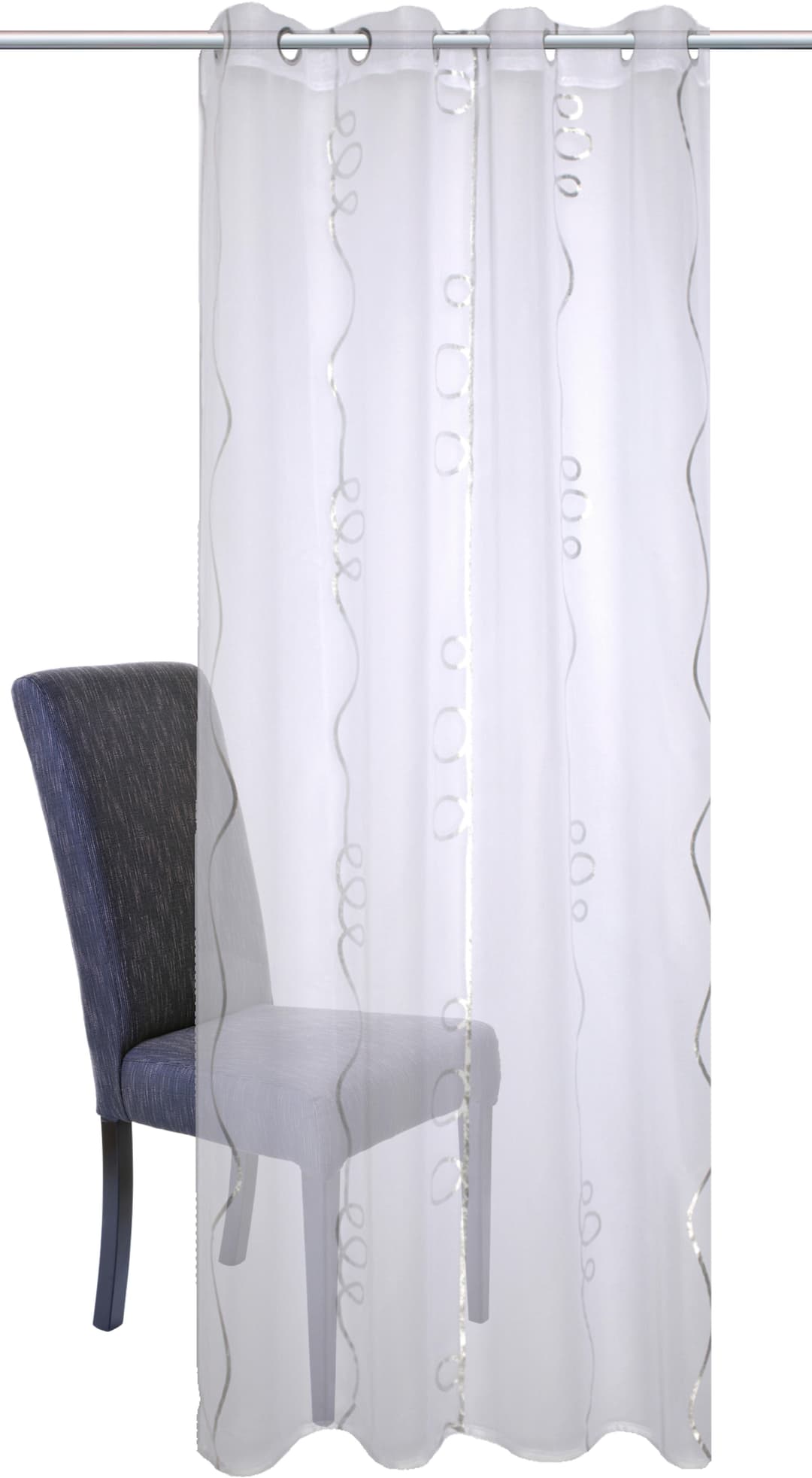HOME WOHNIDEEN Gardine LOOPY | Weiß