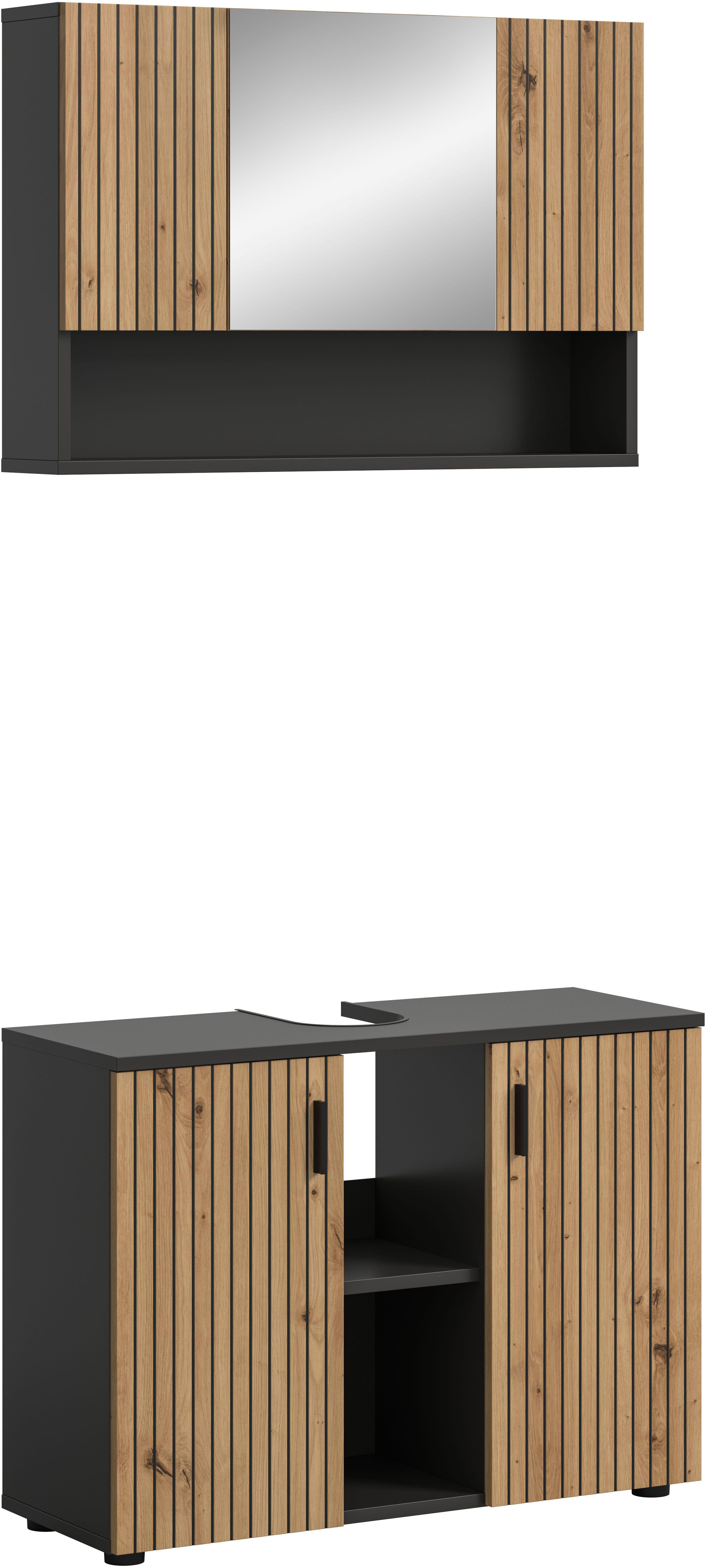 welltime Badmöbel-Set MANI | Holztöne