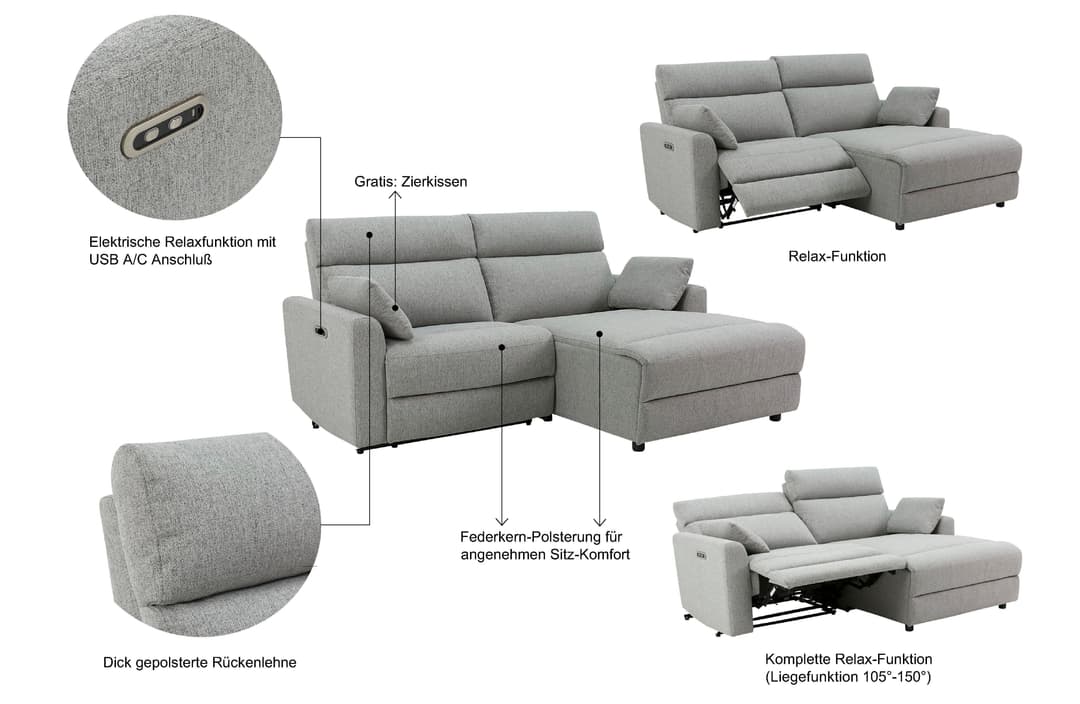 OTTO home Ecksofa JENNA L-Form | Beige