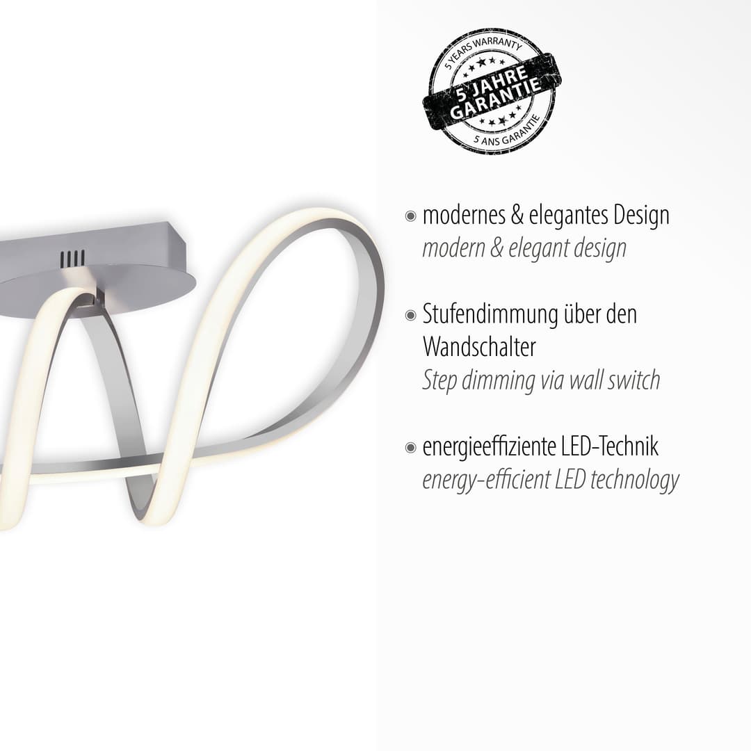 JUST LIGHT Deckenleuchte MARIA | Silber
