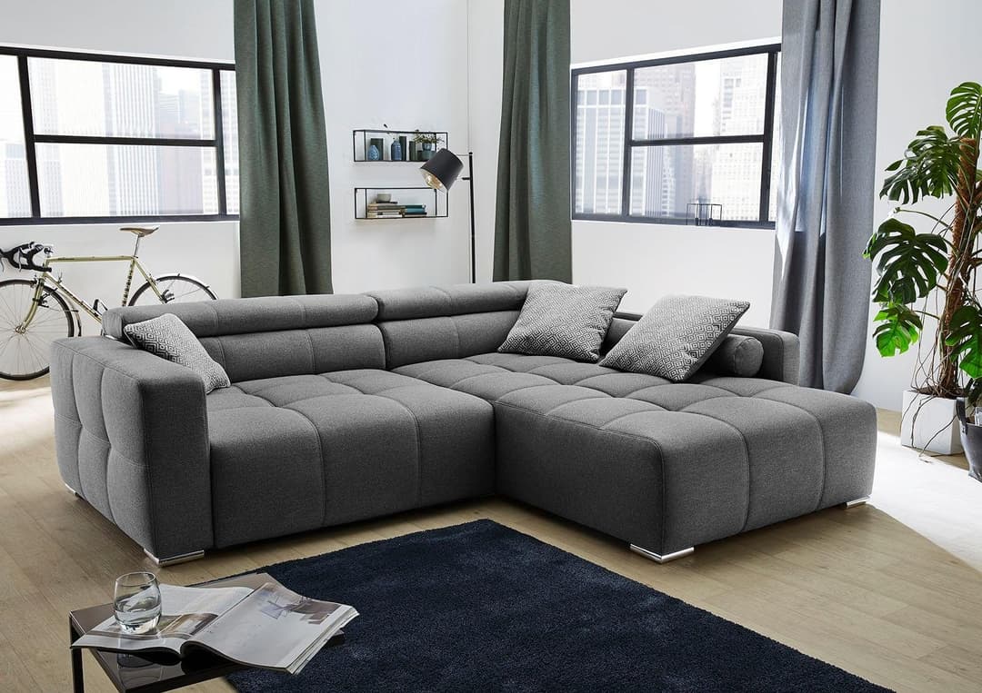 Jockenhöfer Gruppe Ecksofa Salerno L-Form | Grau