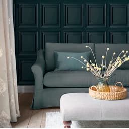 Laura Ashley Redbrook Wood Panel Dark Seaspray Vliestapete | Blau