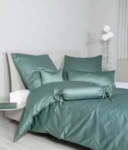 Janine Kissenbezug Colors Mako Satin | Grün