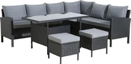 KONIFERA Gartenlounge-Set Manhatten | Schwarz