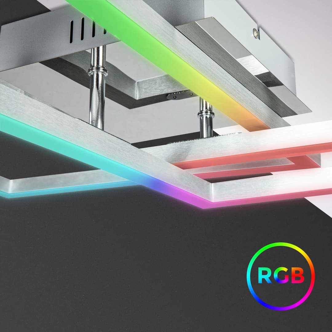 B.K.Licht BK_FR1320 WiFi LED-Deckenleuchte | Silber