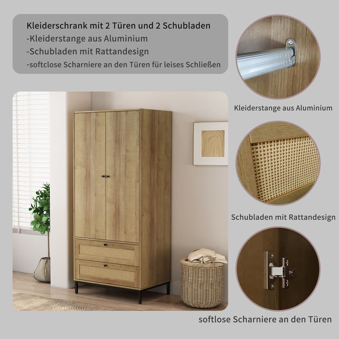 OTTO home Kleiderschrank Motala Schlafzimmerschrank Garderobe Boho