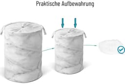 Sanilo Wäschekorb Marmor | Grau