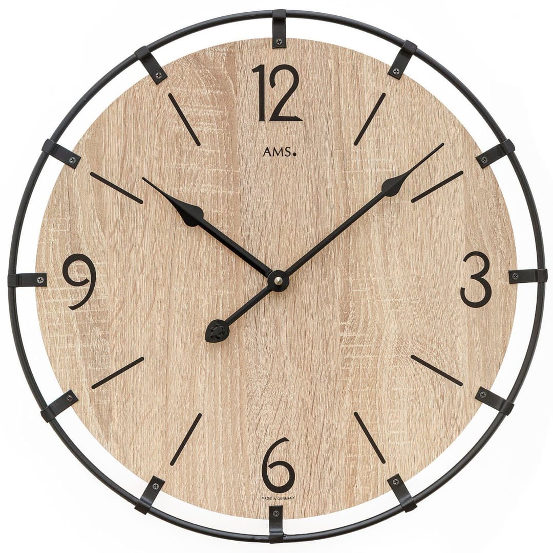 AMS Wanduhr W9616SO | Holztöne