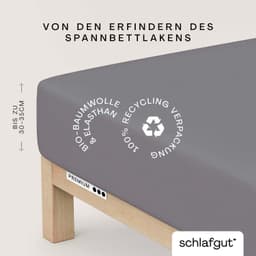 Schlafgut Spannbettlaken PREMIUM Mako-Zwirn-Jersey | Grau