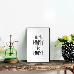Reinders! Poster Think happy, be happy | Weiß