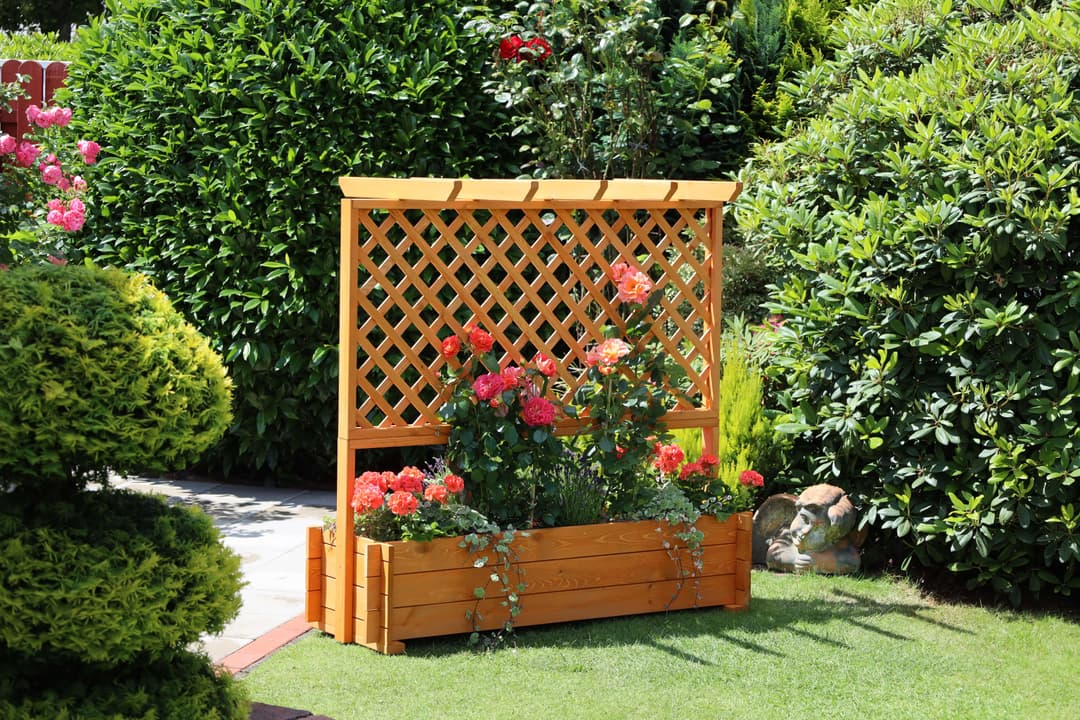 promadino Spalier Pergola mit Pflanzkasten | Braun