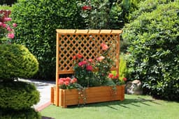 promadino Spalier Pergola mit Pflanzkasten | Braun