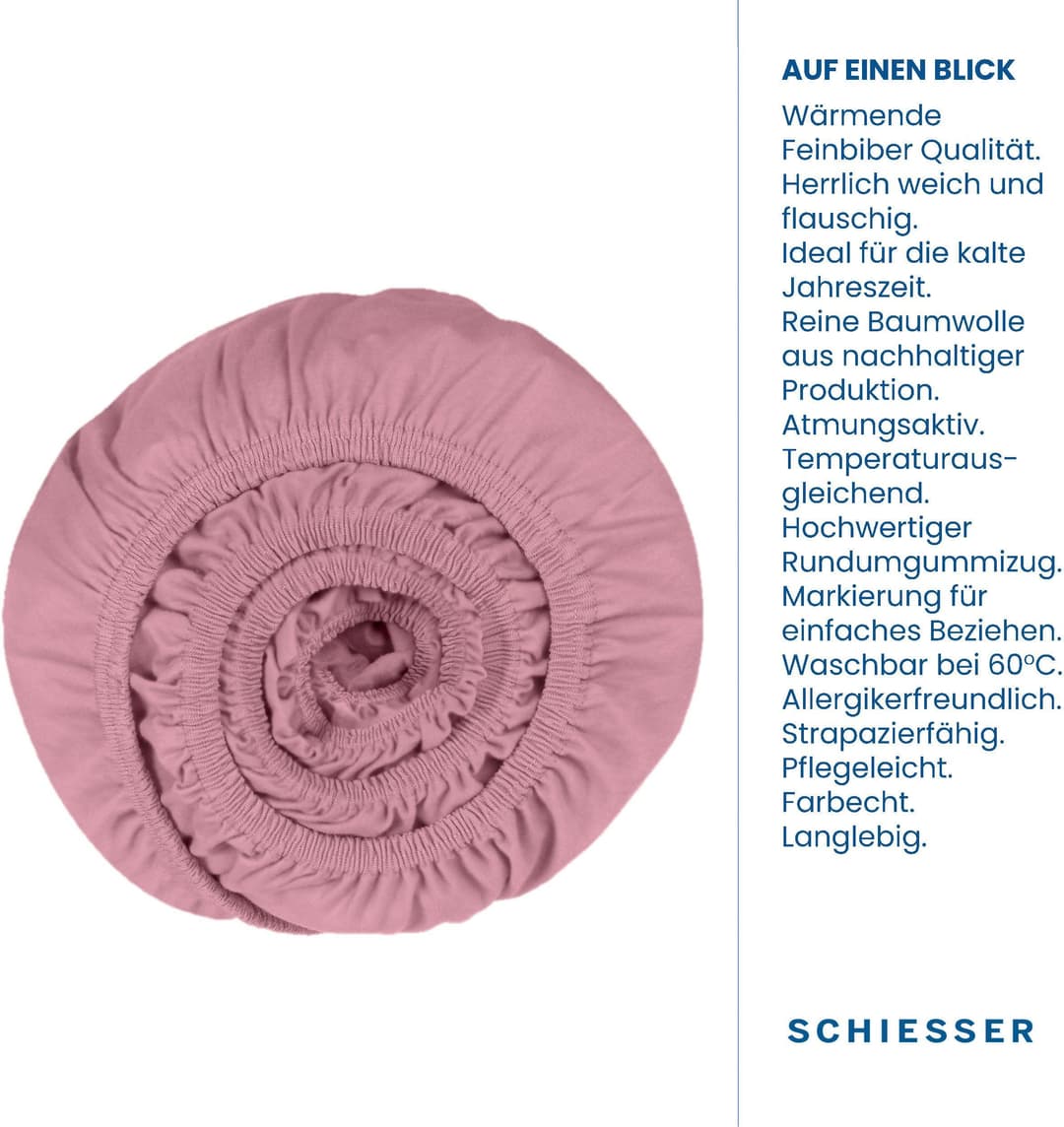 Schiesser Spannbettlaken Finni | Rosa