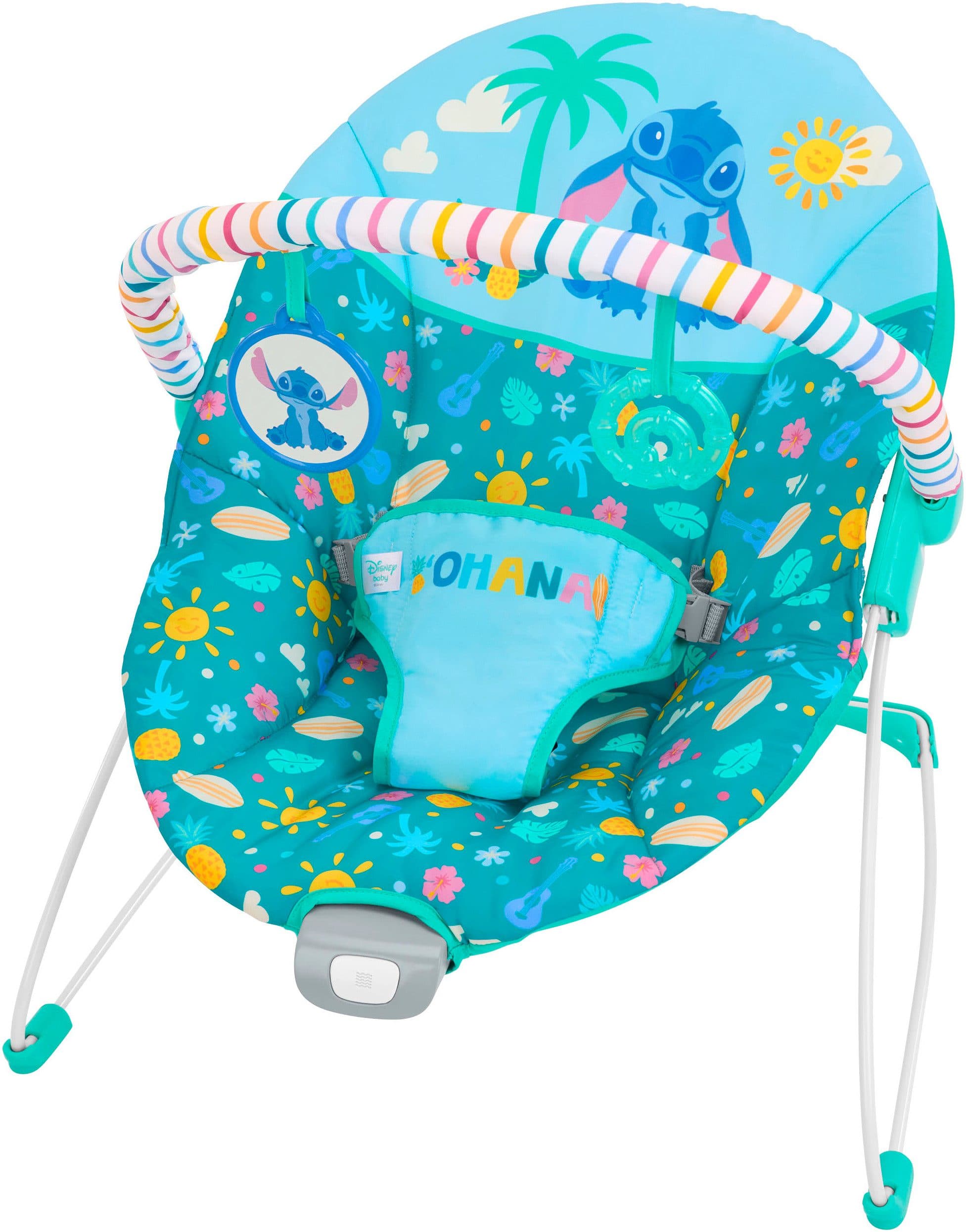 Bright Starts Babywippe Stitch Ohana Paradise Vibrating Bouncer | Blau
